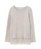 Milo Woman Boucle Fringe Long Sleeve Knit [Ecru]