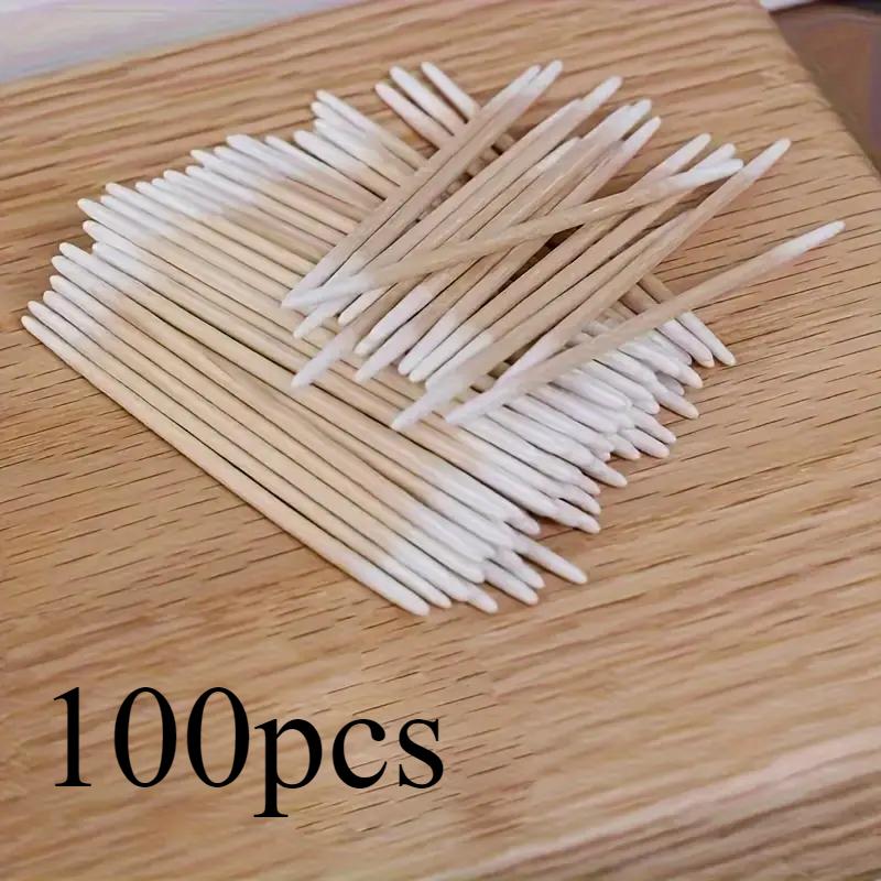 

10 см / 3,94 дюйма двойной одинарный Ultimate Control Pointed Tip, профессиональный аппликатор для тату-макияжа, высококачественные косметические палочки, белый 100pcs белый