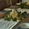 Lighted Artificial Greenery Twig Vine Garland 96 Fairy Lights 6FT Battery Operated Pre-lit Faux Olive/Eucalyptus Vine with Timer for Christmas Spring