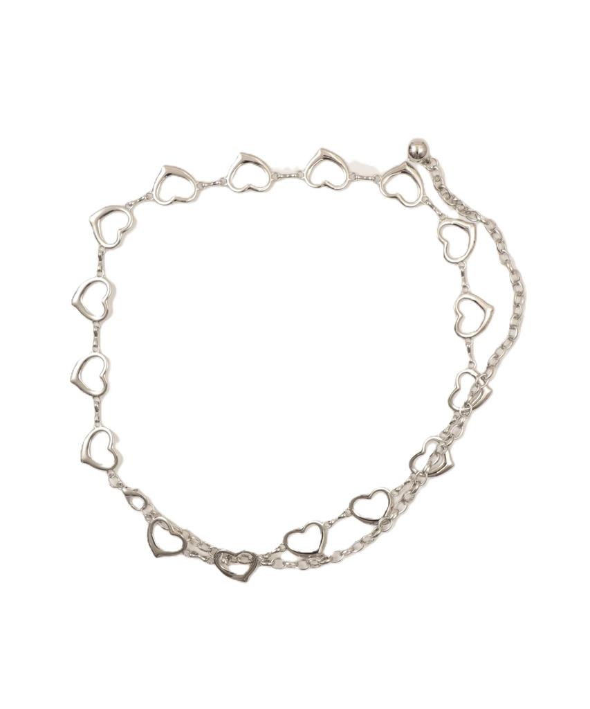 WEGO Large Heart Chain Silver Women's Belt,