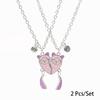 2 Stück/Set Beste Freunde Anhänger Halskette Für Frau Magnetisch Verstellbar Regenbogen Gänseblümchen Liebhaber Zerbrochenes Herz Kette BFF Schmuck Geschenke