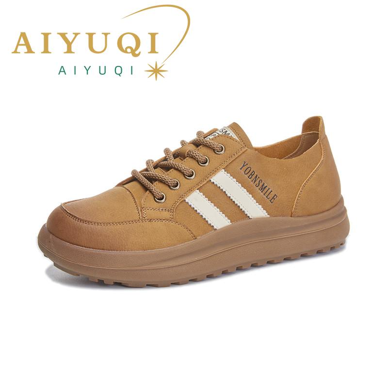 

Fashion AIYUQI Sneakers Female Genuine Leather 2025 Spring New Vintage German Training Shoes Women Platform Casual Women Shoes 40 жёлтый