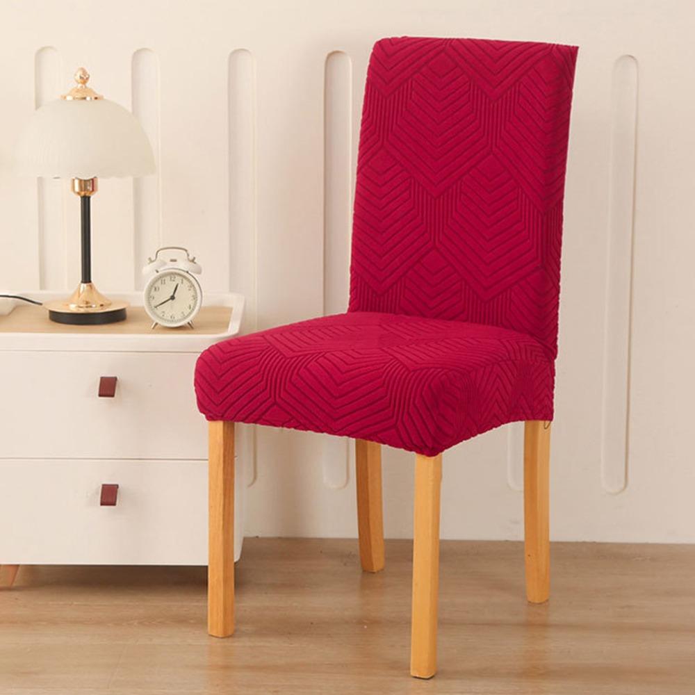 Durable Elastic Stretch Dining Chair Cover Waterproof Solid Color Seat Covers Dustproof Parson Chair Slipcovers Household