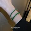 Emerald Square Diamond-set Open Bracelet, Fashion Temperament Bracelet, Ruili Style Exaggerated Design Sense, Personalized Jewelry Women