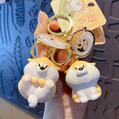 Porte-clés Créatif Dessin Animé Chien Shiba Inu Mignon Chien Délicat Porte-clés de Voiture Poupée Résine Pendentif de Sac Petits Cadeaux