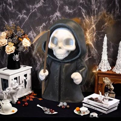 Statue Halloween Faucheur 4,72" Figurine Faux Articulée Résine Décor de Bureau Halloween pour Collections Anime Gothiques