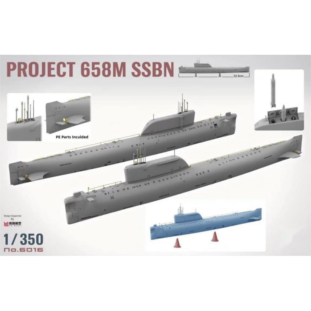 Reenew Tacom 1 350 Hotel Class Nuclear Submarine No. 658m Planner Plastic Model Model Number 6016  Submarine Model 