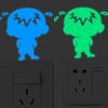 Glow In the Dark Switch Sticker 8x8cm Cartoon Character Design Self Adhesive Wall Decal for Light Switch Decoration and Identification