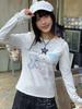 Autumn/Winter Spicy Girl Long-Sleeve Cropped T-shirt for Women - Slimming, Flattering, Versatile Base Layer Top