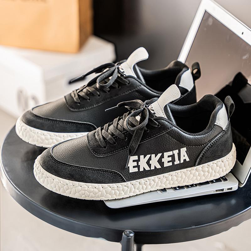 

Trendy brand men s shoes 2025 autumn new low-top shoes soft-soled comfortable board shoes lace-up wear versatile casual shoes 44 чёрный