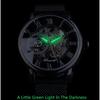 Forsining Watch Men's Fashion Casual Roman Digital Mesh with Hollow Automatic Mechanical Watch GMT1040-8-A