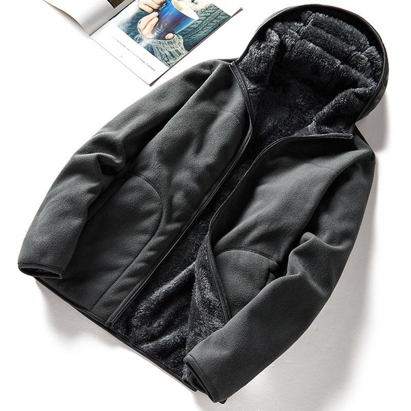 Унисекс Двусторонняя толстовка с капюшоном Женская толстовка-пуловер Зимняя теплая куртка с капюшоном цвета полярнойкоралловой шерсти Женская фланелевая толстовка с капюшоном M 2693₽