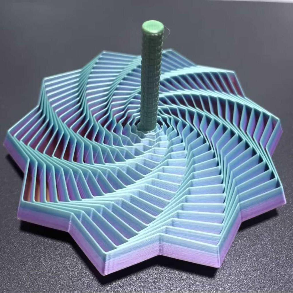 3D Radish Spiral Tower with Illusion Handle Decompression Toy