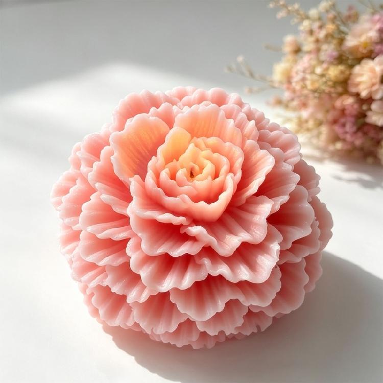 Flower Candle Making Making Tool Layered Peony Silicone Casting Tool for Candle Soap Gypsum Decoration and Handmade Craft