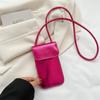 Silver PU Leather Coin Purse Solid Color Crossbody Shoulder Bag Sweet PU Wallet  Girl