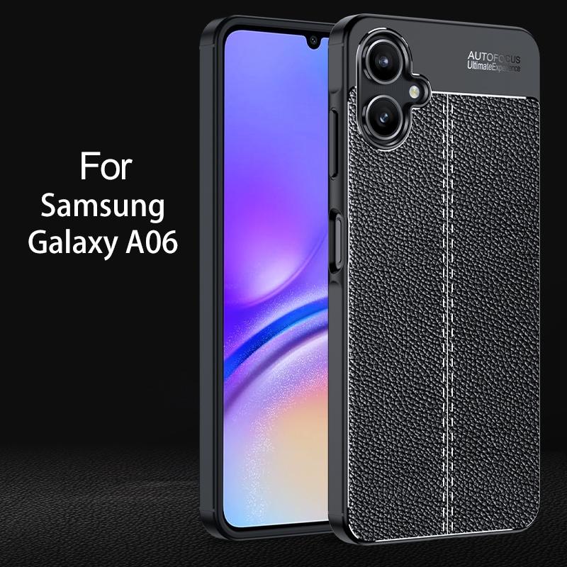 

Для Samsung Galaxy A06 Чехол Samsung Galaxy A06 Чехол Оригинальный TPU Противоударный PU Кожаный Силиконовый Чехол Для Телефона Samsung Galaxy A06 For Galaxy A06 чёрный