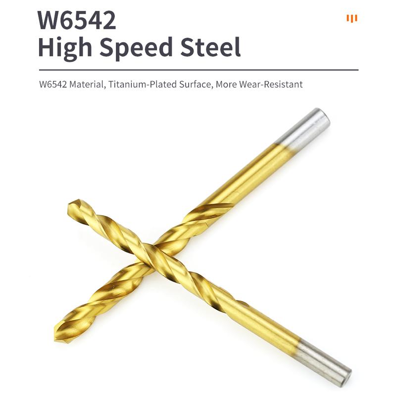 Burghiu elicoidal din oțel rapid cobalt, titan, de înaltă calitate 6542, set de scule din oțel inoxidabil pentru metal