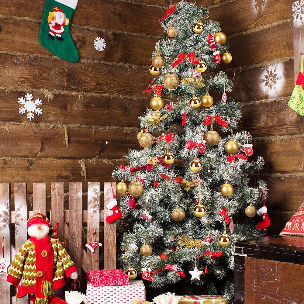 24pcs 3cm Christmas Balls Xmas Tree Ornaments Gold Red Green Christmas Hanging Ball Tree Decorations Navidad New Year Home Decor