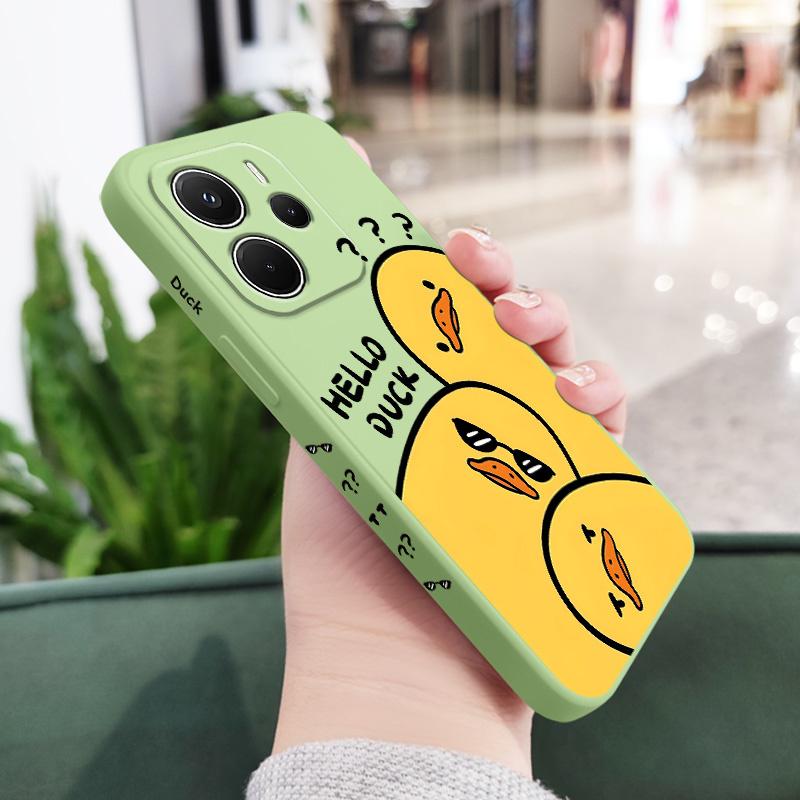 

Sunglasses Duck Phone Case For Xiaomi Redmi Note 14 13 12 12S 11 11S 10 10S 15 15C 14C Pro Plus 4G 5G Liquid Silicone Cover Redmi 15C 4G світло-зелений колір