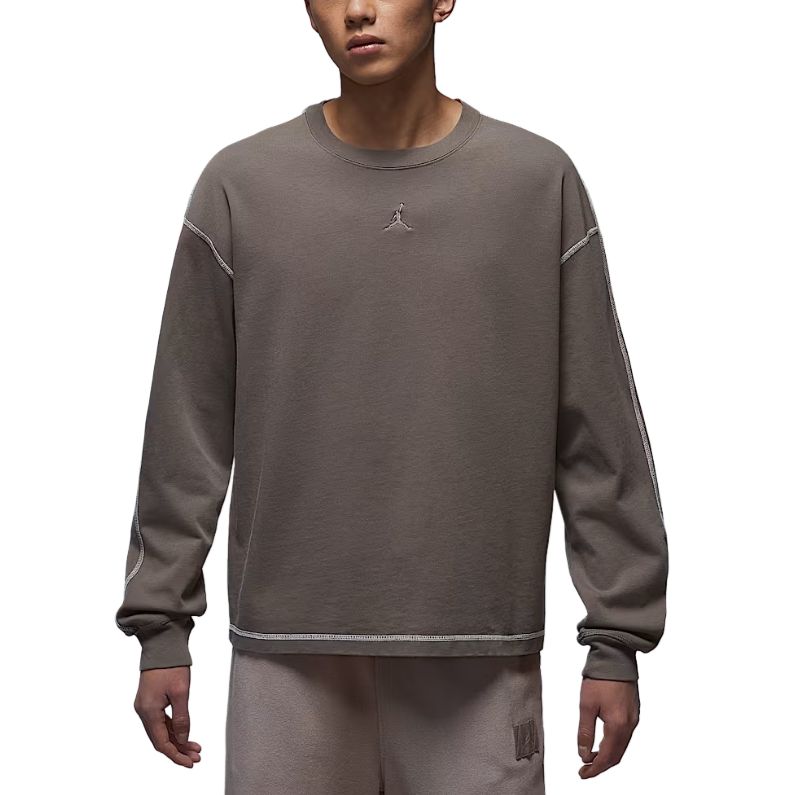 Jordan Flight Year Of The Horse Limited Edition Cny New Year Soft Round Neck Long Sleeve T-Shirt Men tops Olive-Gray IF1830040