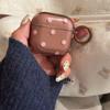 Niche semi-transparent pink brown polka dots are suitable for airpodspro 1st generation 2nd generation 3rd generation 4th generation bluetooth headset