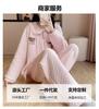 Autumn and winter women's pajamas have three layers of warm air layer, cotton-padded pure cotton loungewear set, long sleeves and trousers are cute.