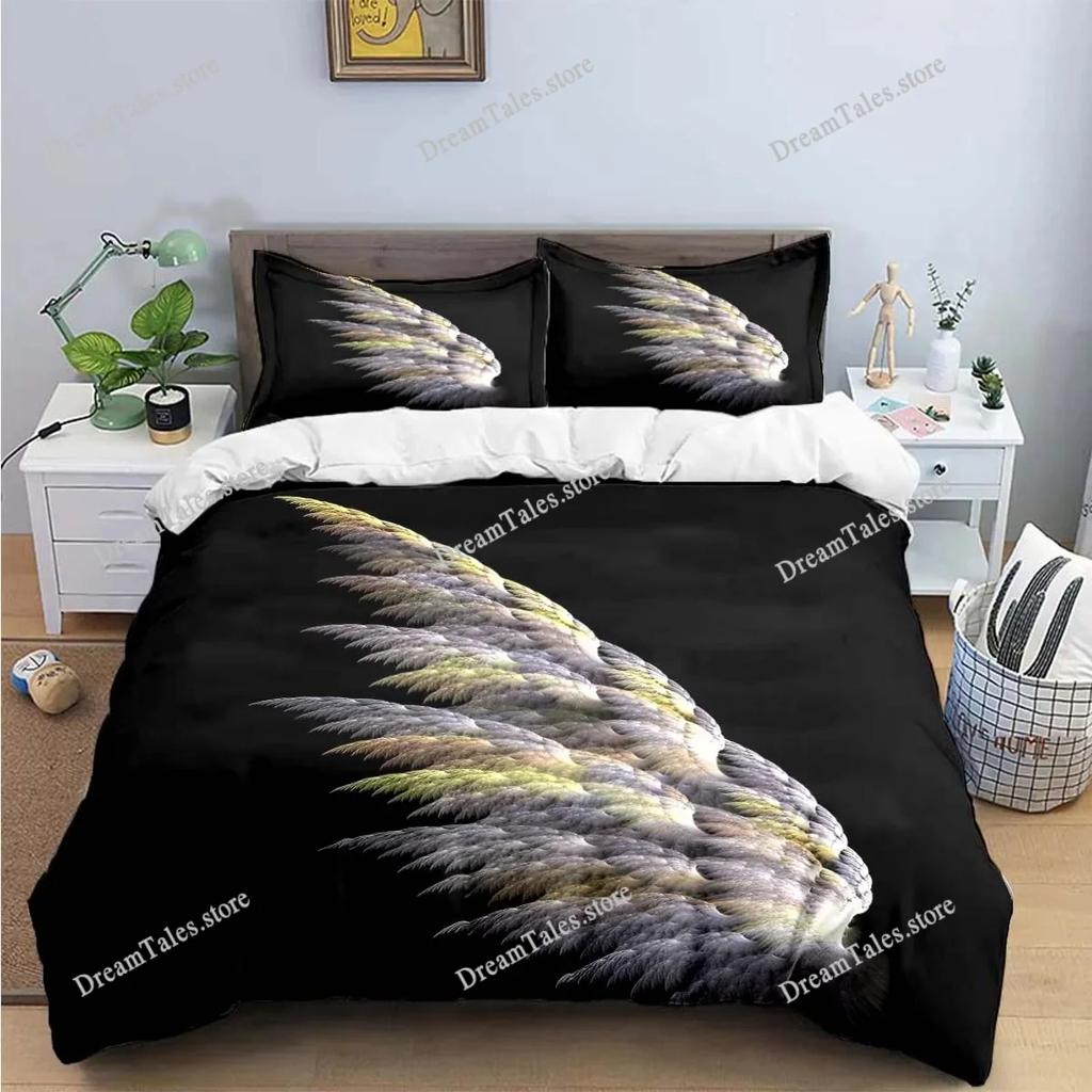 Exquisite Angel Wings Printed Bedding Sets Exquisite Set Duvet Cover Bed Comforter Set Bedding Set Luxury Birthday Gift