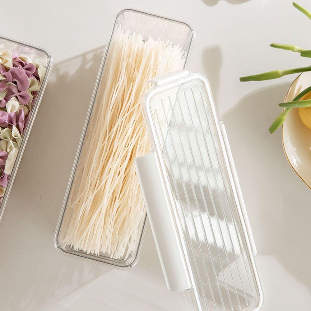 Clear Plastic Pasta Storage Container Sealed Airtight Fresh Keeper Box Mouse-Proof Rectangular Kitchen Containers Kitchen