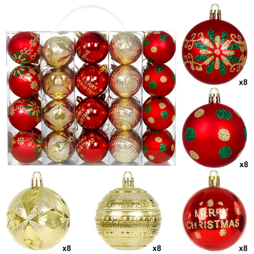40PCS Durable Plastic Christmas Ball Set Multicolor 6cm Christmas Tree Balls Suspensable Xmas Baubles Storefront