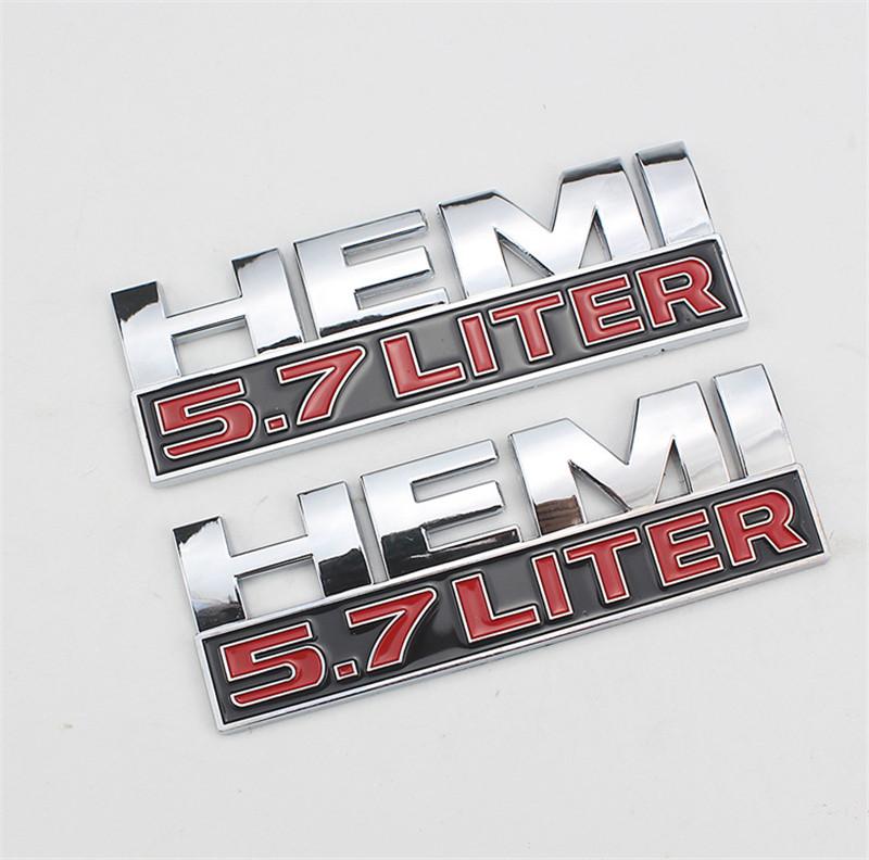 1Pc Metal Hemi 5.7 Liter Logo Badge Emblem Rear Trunk Decal Car Stickers For Charger Dart Durango Caliber Journey Accessories
