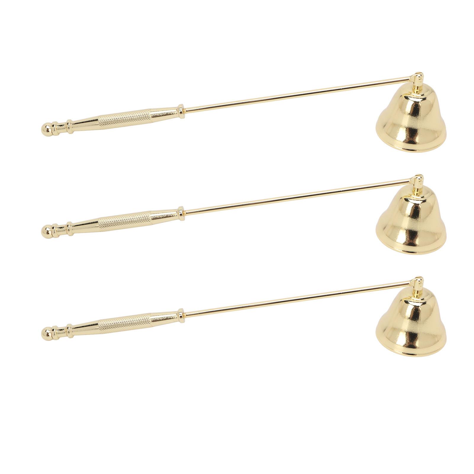 

3pcs Candle Snuffer Golden Iron Plating Bell Shaped Long Handle Candle Extinguisher Candle Wick Snuffer Candle Stopper