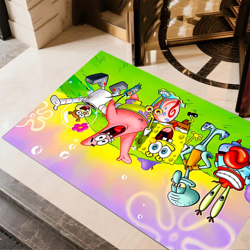 Spongebob Squarepants Adventure Floor Rug Office Rug Suitable for Bedrooms Game Room Entryway Playrooms Antislip Carpet Decorate Offices