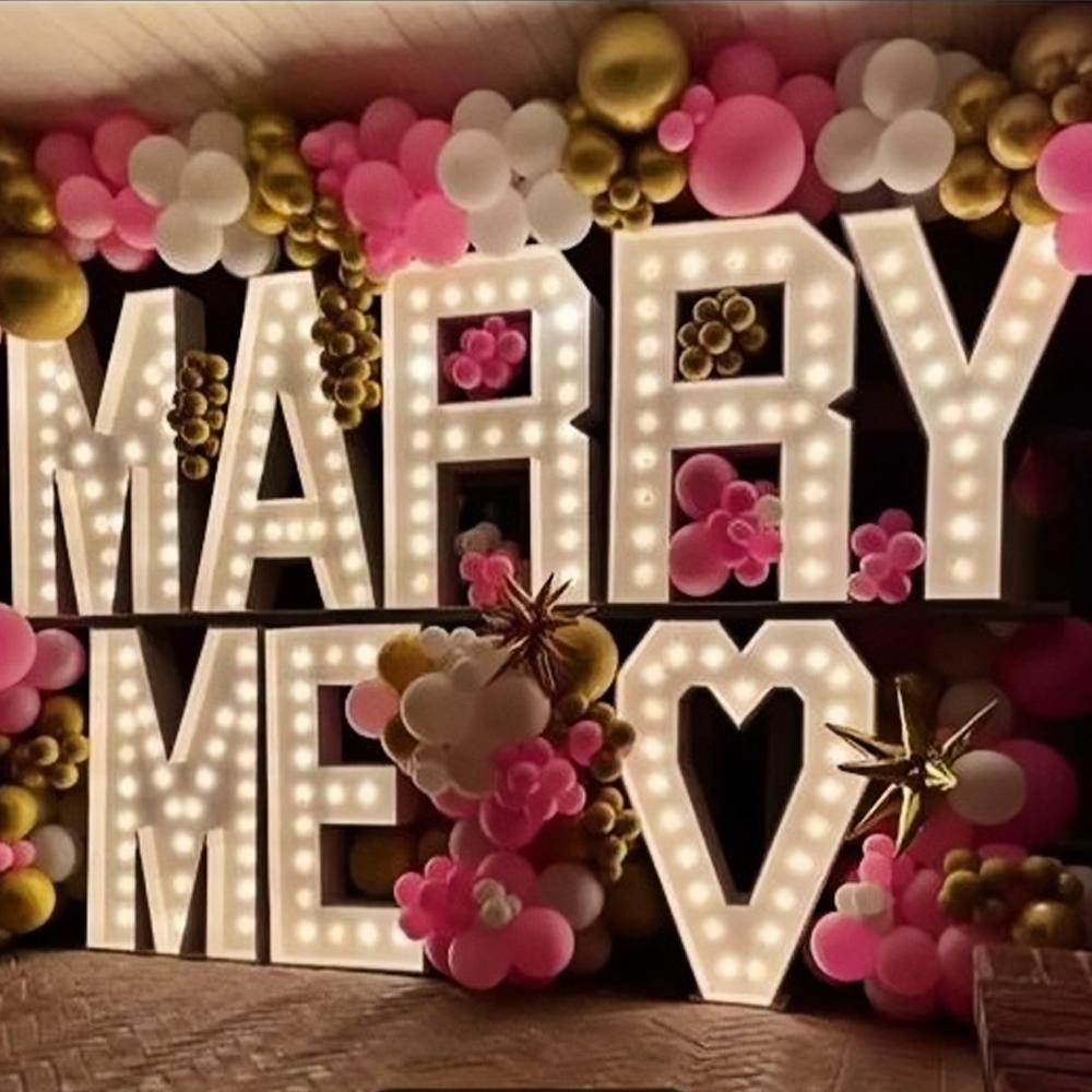1Pc 73cm Lighting Hollow Heart Frame KT Board Party Decor for Wedding Birthday Home Party Decorating Tool