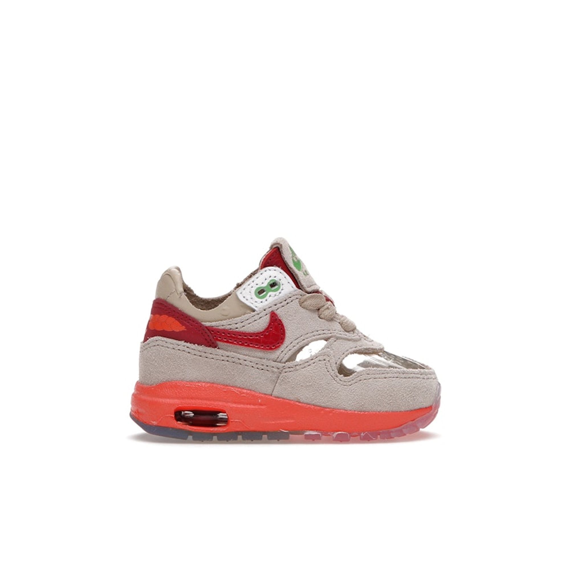 

CLOT x Nike Air Max 1 TD Kiss of Death 2021 Детские кроссовки Коричневый Сетка Насыщенно-красный DH2492-100 26