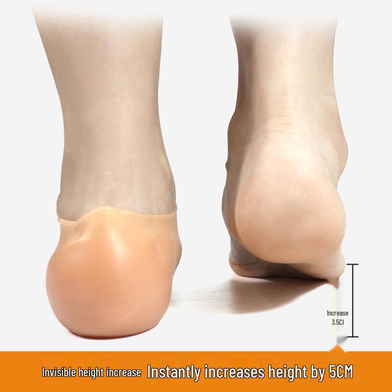 SEBS Invisible Height-Boosting Insoles: Soft, Skin-Friendly, Shock-Absorbing, Elastic Heel Liners for Men and Women