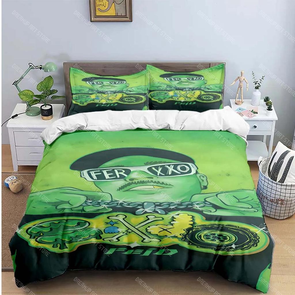Fashion Pop Singer Ferxxo Feid Print Bedding Sets Bed Supplies Set Duvet Cover Bed Comforter Set Bedding Set Luxury BirthdayGift