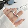 Stylish And Sleek Pure Silver Adjustable Ring Thick Band Geometric Design For Look Trendy