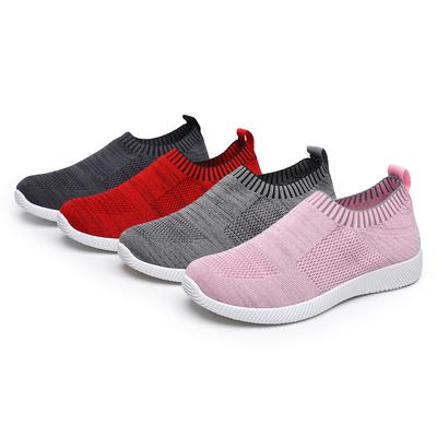 Large Size Women's Shoes Summer Socks Shoes Fly Woven Mesh Casual Shoes Breathable Lightweight Sports Shoes Women