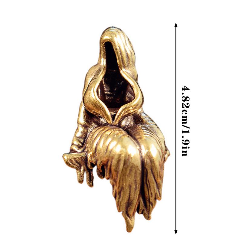 Vintage Copper Ghost Goddess Statue Skeletal Mage Figurine Tabletop Ornament Miniature Halloween Home Decor Crafts Gift