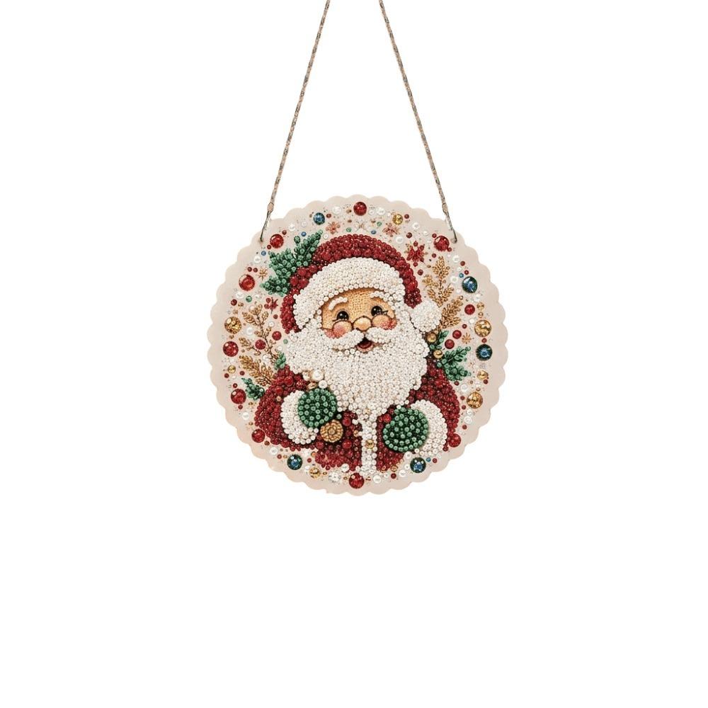 Acrylic Christmas Rhinestone Painting Kit Round Xmas Ornament Kit Wall Decor