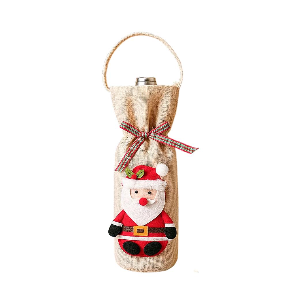 Christmas Red Wine Bottle Decorative Bag Portable Wine Bottle Bag