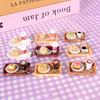 New 2Set 1/6 Scale Miniature Dollhouse Sumilation Mini Milk Tea Cake With Plate For Kid Pretend Play Toys