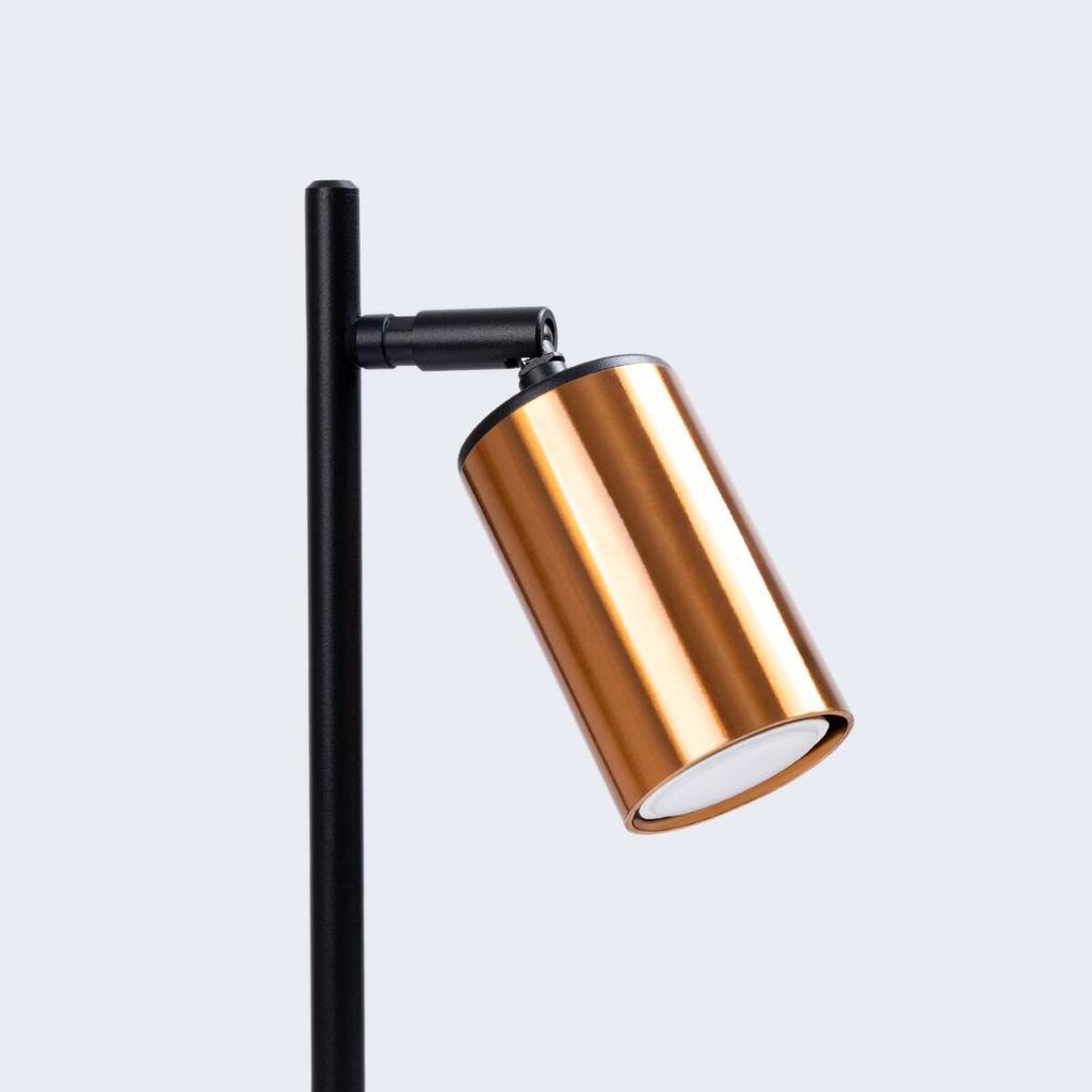 Lampa Biurkowa Czarna Nowoczesna Miedziany Klosz Winx 1Xgu10 10W Sl.1381 Sollux Lighting
