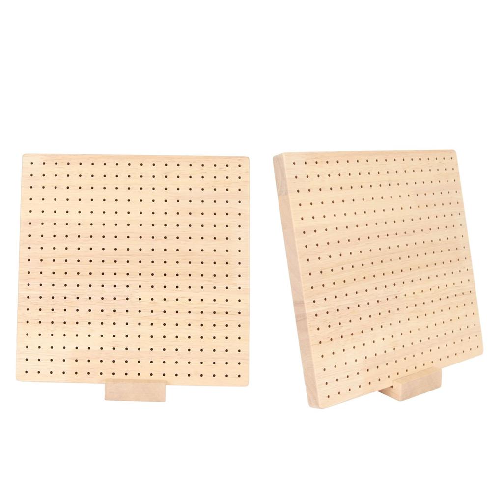 Crochet Blocking Board for Knitting Rubber Wood Crochet Square Blocking Mat with 20 Rod Pins 23.5cm