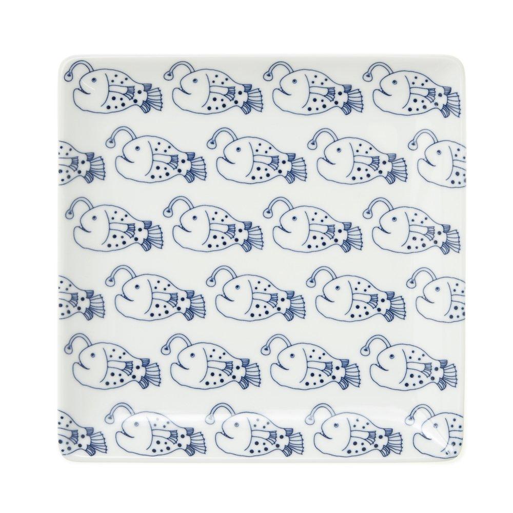 

natural69 cocomarine x Janke Square White Anglerfish Design Natural 69 Hasami Ware Cocomarine x Square Microwave and Dishwasher Made in Stylish and