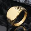 Cuervo, Anillo de Acero de Titanio, Anillo Dominante para Hombre de Negocios, Anillo Geométrico Sólido Simple