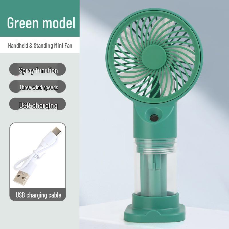 Long-Lasting Portable Desktop & Handheld Mini Fan with Humidifying Spray