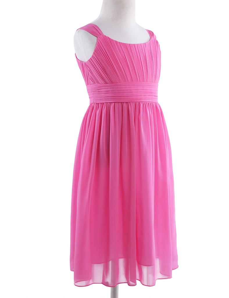 Kids Girls Chiffon Pleated Princess Pageant Dress Wedding Bridesmaid Birthday Party Formal Evening Dress