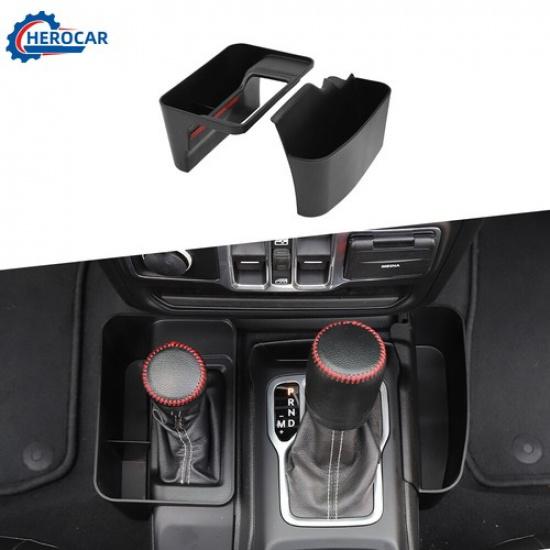 2X Gear Shift Side Storage Box Organizer Tray for Jeep Gladiator JT/JL  2018+