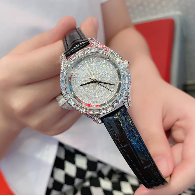 Watch Female Gypsy Full Diamond Women'S Watch High-End Leather Waterproof Fashion Women'S Quartz Watch